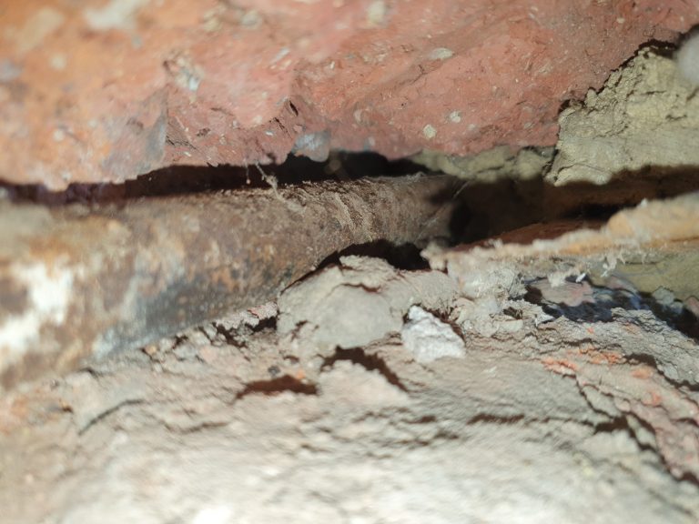 Rat access point in mortar at a property in Seaford Rat access point in mortar